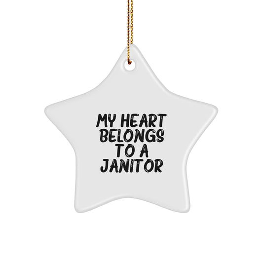Funny Janitor Gifts from Friends and Family for Christmas Unique Janitor Star Ornament - Image 1