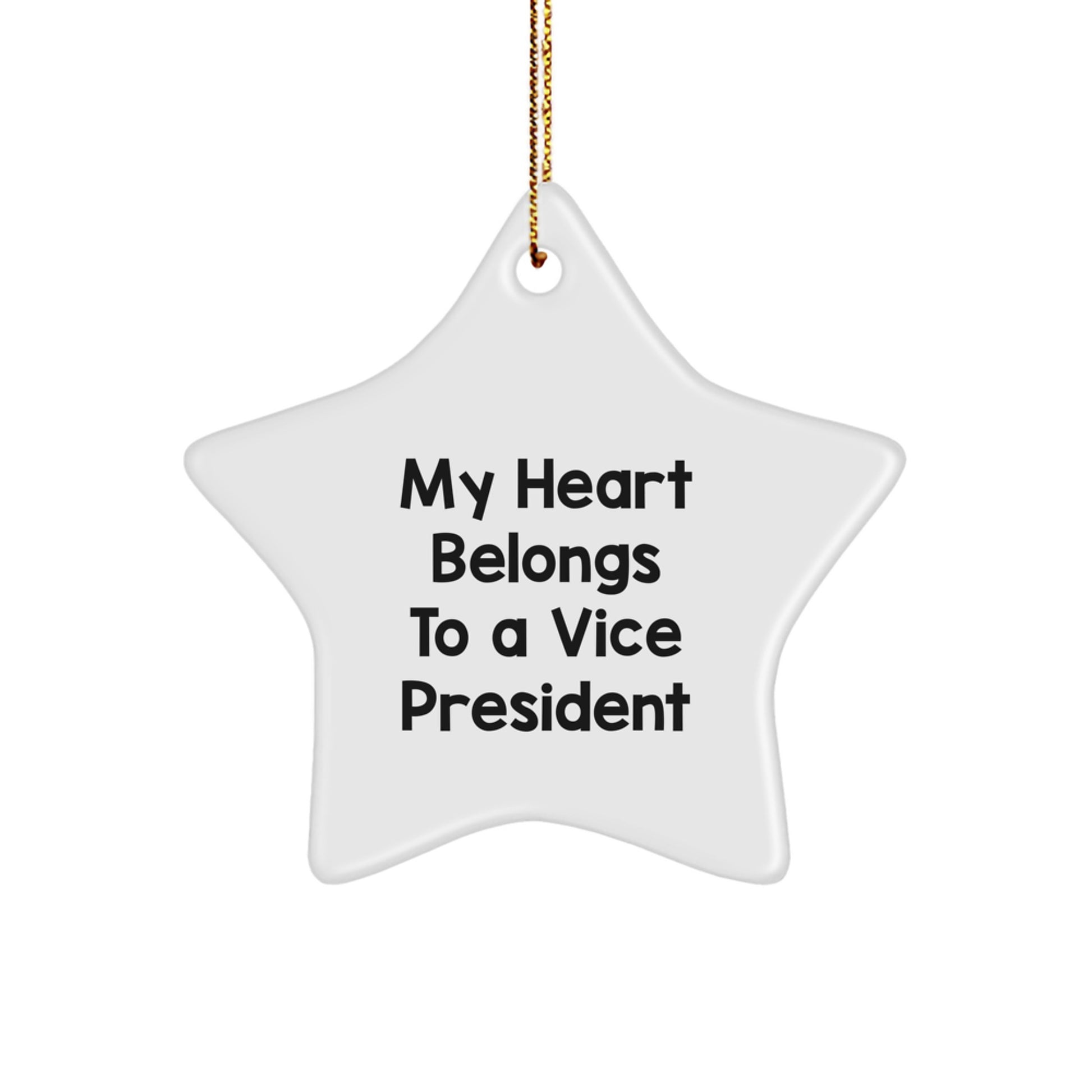 Funny Vice President Gifts, My Heart Belongs To A Vice President Star Ornament, Christmas Unique Gifts from Friends to Vice President - Image 1