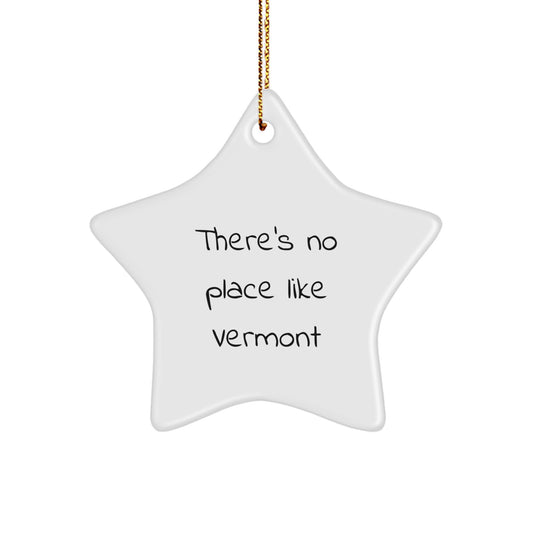 Funny Vermont Star Ornament Gifts from Family to Friends - There's No Place Like Vermont Christmas Unique Gifts - Image 1