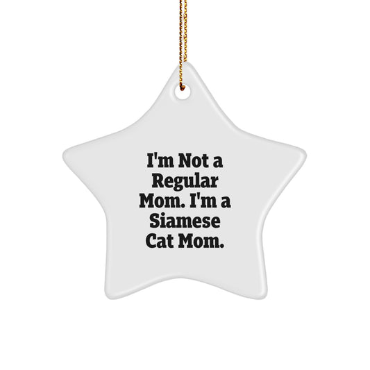 Funny Siamese Cat Mom Star Ornament, Gifts from Mom for Siamese Cat Lovers, Christmas Unique Gifts for Men Women Friends Family - Image 1