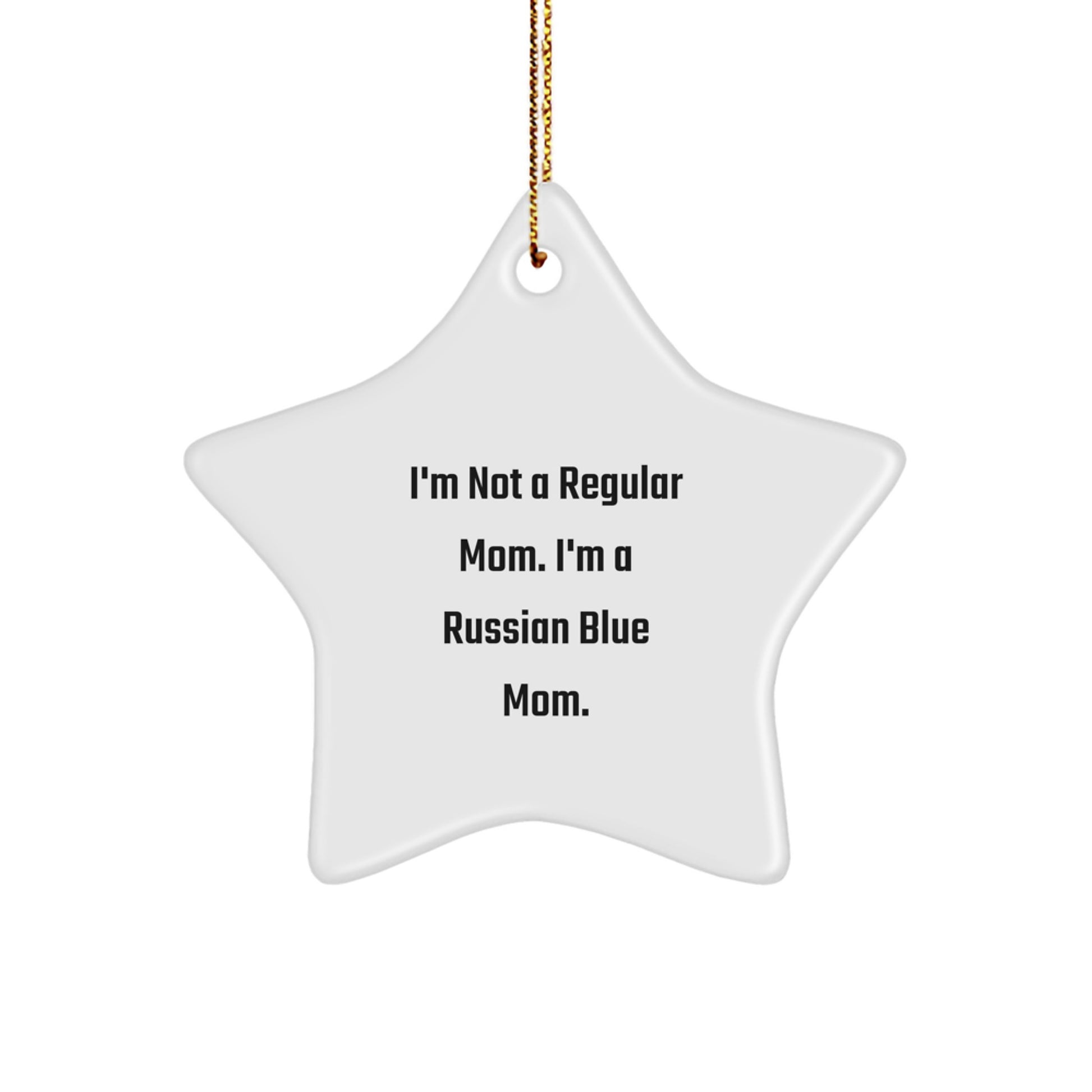 Funny Russian Blue Cat Christmas Star Ornament Gifts from Mom to Russian Blue Cat Lover - Image 1
