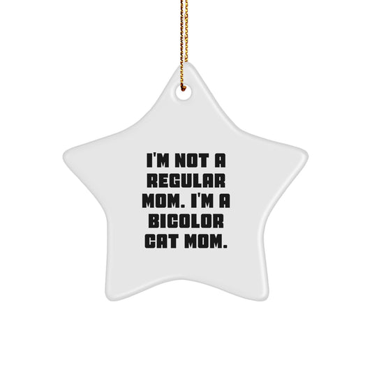 Funny Bicolor Cat Star Ornament Gifts from Mom for Christmas Unique - Image 1