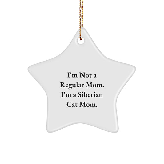 Siberian Cat Mom Funny Star Ornament Funny Gift for Siberian Cat Lover Gifts from Mom Gifts for Siberian Cat Enthusiast Christmas Unique - Image 1