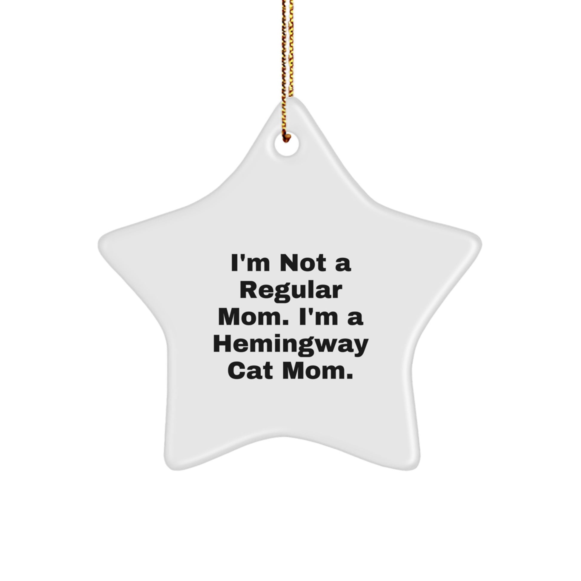 Funny Hemingway Cat Mom Gifts from Men to Friends - Star Ornament for Christmas Unique Gifts - Image 1