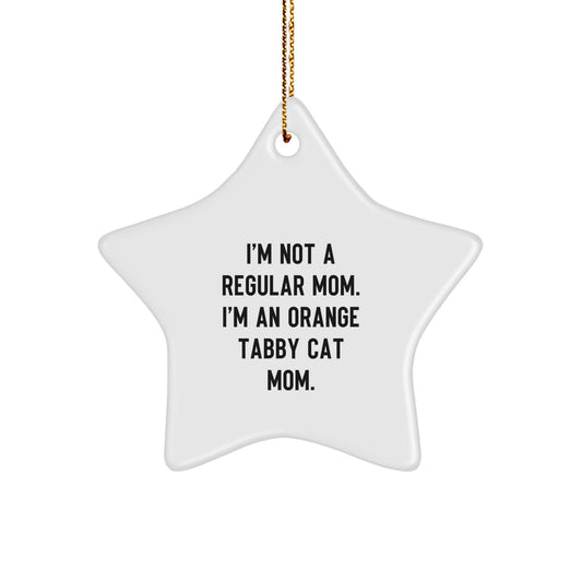 Funny Orange Tabby Cat Mom Christmas Unique Gift Ideas - Gifts from Friends for Orange Tabby Cat Lovers Star Ornament - Image 1