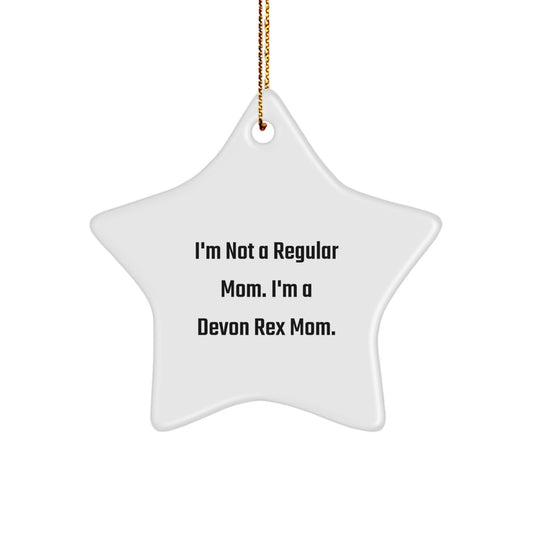 Funny Devon Rex Cat Mom Christmas Star Ornament Gifts from Family for Pet Lover - Image 1