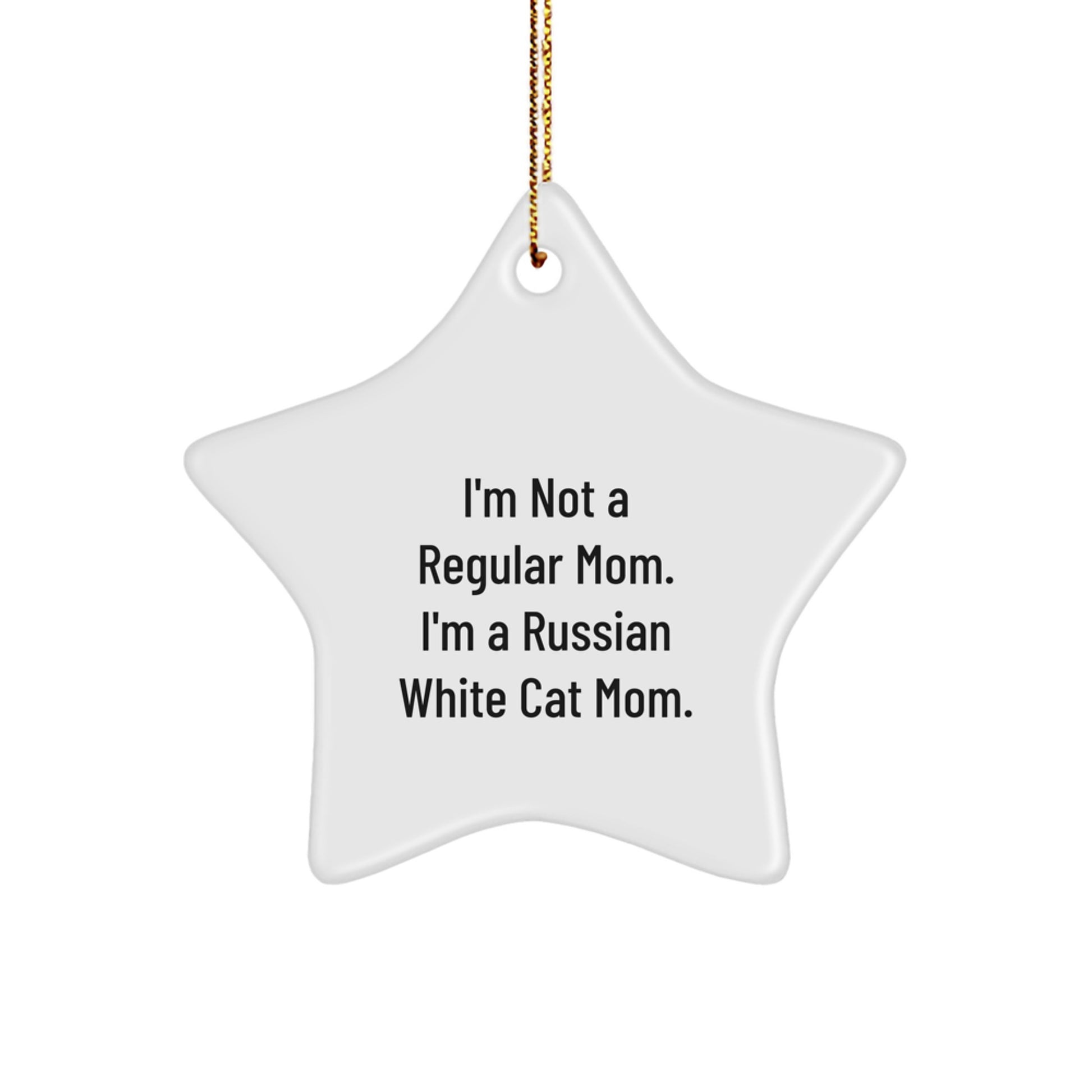 Russian White Cat Mom's Funny Christmas Star Ornament Gifts for Russian White Cat Owners from Family Friends - Image 1