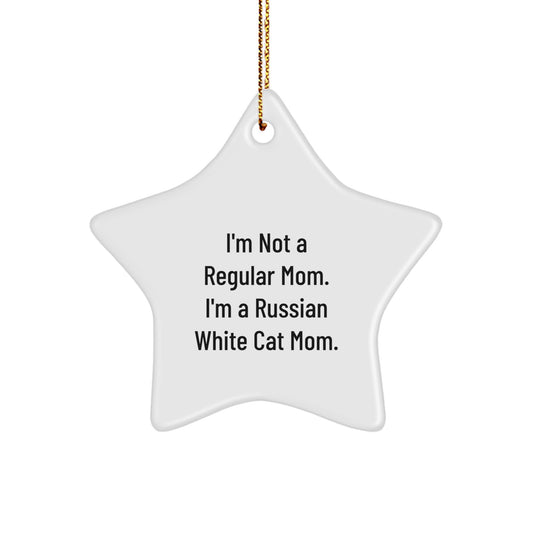 Russian White Cat Mom's Funny Christmas Star Ornament Gifts for Russian White Cat Owners from Family Friends - Image 1