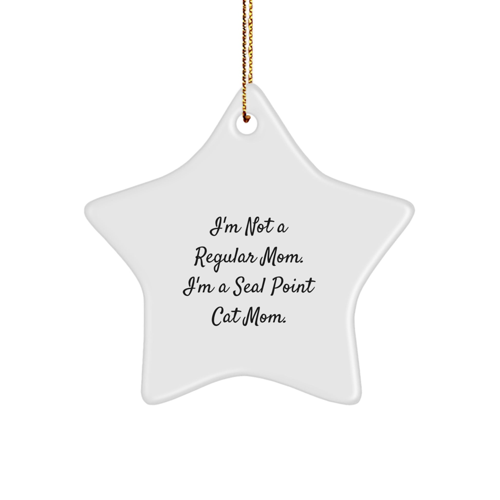 Funny Seal Point Cat Mom Gifts from Friends for Seal Point Cat Star Ornament Christmas Unique Decorations - Image 1