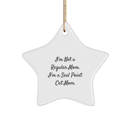 Funny Seal Point Cat Mom Gifts from Friends for Seal Point Cat Star Ornament Christmas Unique Decorations - Image 1