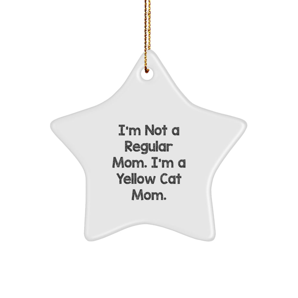 Funny Yellow Cat Mom Star Ornament Gifts from Men to Family and Friends for Christmas - Image 1