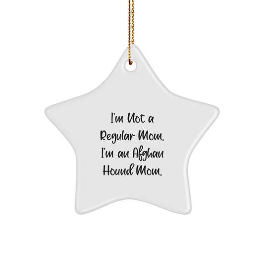Funny Afghan Hound Dog Mom Star Ornament, Ideal Gifts from Mom for Afghan Hound Dog Lovers, Christmas Unique Gifts for Friends and Family - Image 1