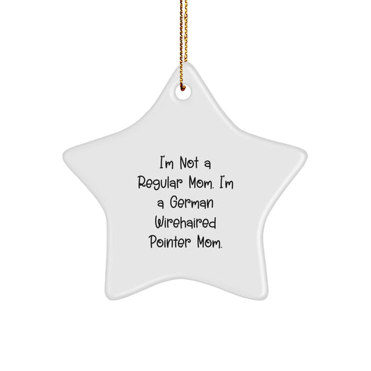 Funny German Wirehaired Pointer Mom Star Ornament for Friends Xmas Gift - Image 1