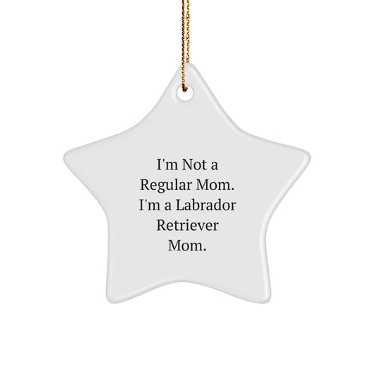 Labrador Retriever Dog Mom Funny Star Ornament Gifts from Family for Christmas, 'I'm Not A Regular Mom. I'm A Labrador Retriever Mom.' - Image 1