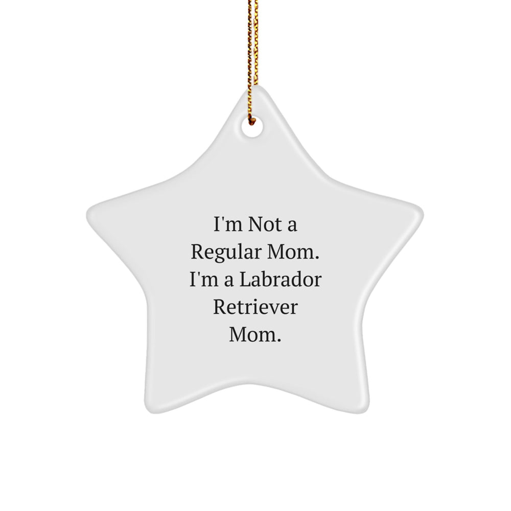 Labrador Retriever Dog Mom Funny Star Ornament Gifts from Family for Christmas, 'I'm Not A Regular Mom. I'm A Labrador Retriever Mom.' - Image 1