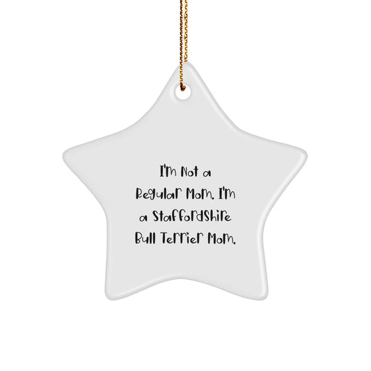 Funny Staffordshire Bull Terrier Dog Mom Christmas Star Ornament, Gifts from Mom, Gifts for Staffordshire Bull Terrier Dog Lover - Image 1