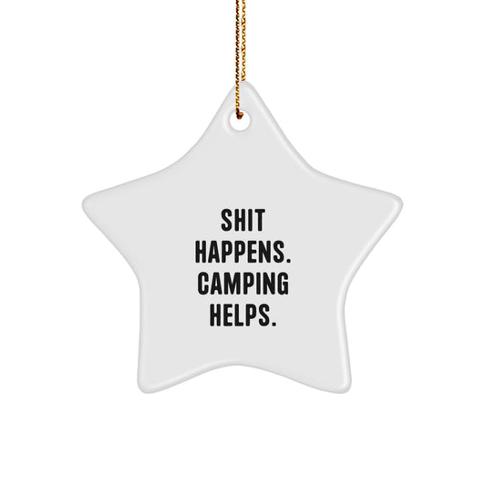 Funny Camping Star Ornament Gifts from Friends for Camping Lovers Christmas Unique Decorations - Image 1