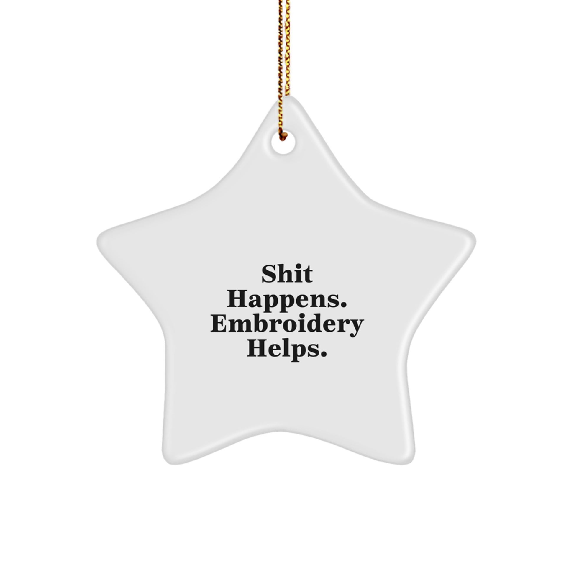 Funny Embroidery Star Ornament Gifts from Family, Friends, Coworkers for Embroidery Lovers - Christmas Unique Gifts - Image 1
