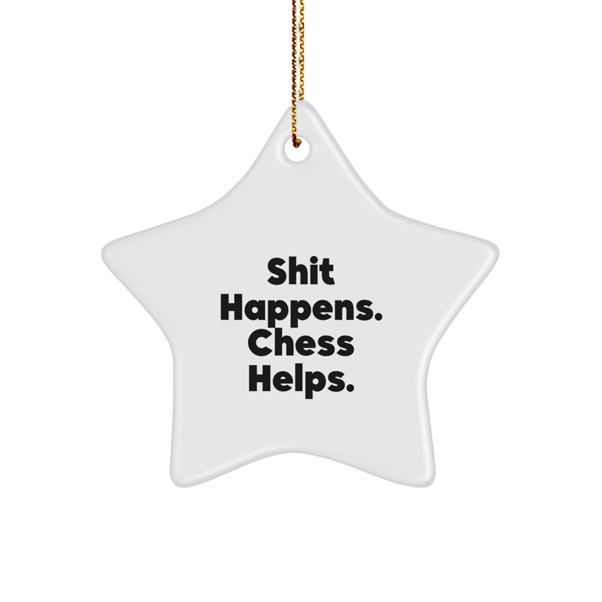 Funny Chess Star Ornament for Christmas Unique Gifts from Friends, Perfect for Chess Lovers and Men, Women, Family, Unique Star Ornament Gifts - Image 1