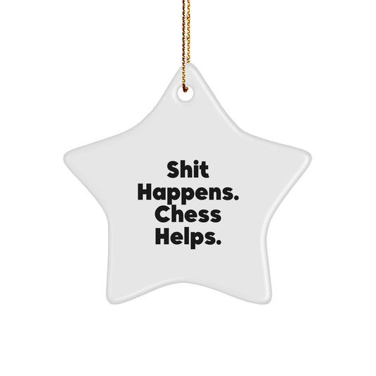 Funny Chess Star Ornament for Christmas Unique Gifts from Friends, Perfect for Chess Lovers and Men, Women, Family, Unique Star Ornament Gifts - Image 1