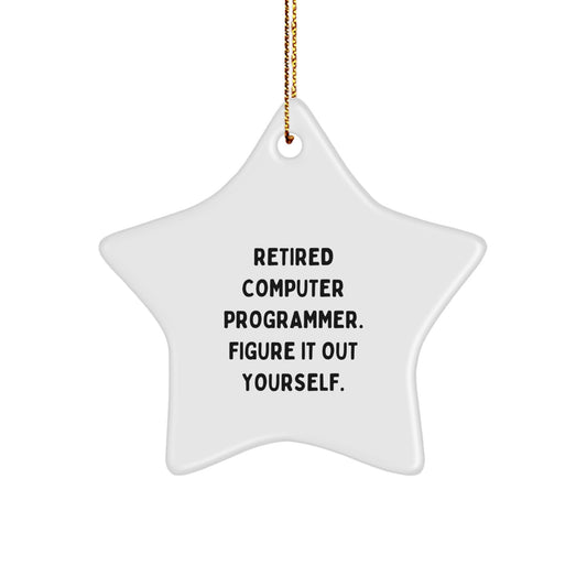 Funny Computer Programmer Gifts, Star Ornament Figuratively Speaking, Gifts from Friends for Retired Coders Christmas Unique Gifts - Image 1
