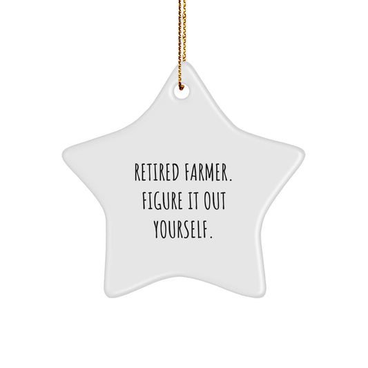 Funny Farmhouse Decor Gifts for the Farmer Man from Family, Star Ornament, Retired Farmer Figure It Out Yourself, Christmas Unique Decorations - Image 1