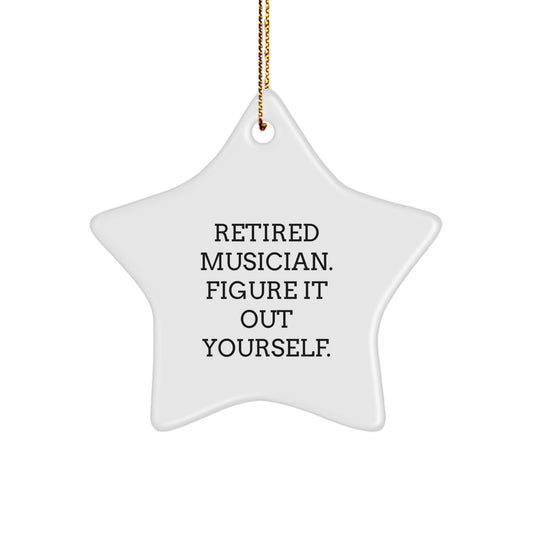 Unique Musician Star Ornament Gifts from Friends for Merry Christmas, Star Shaped White Decor, Inspirational Funny Quote 'Figure It Out Yourself', Christmas Unique Gifts for Musician - Image 1