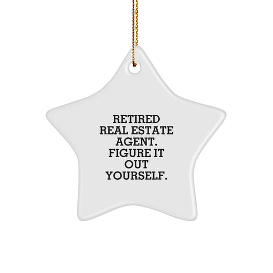 Christmas Unique Gift for Coworkers Real Estate Agent Star Ornament Idea - Image 1