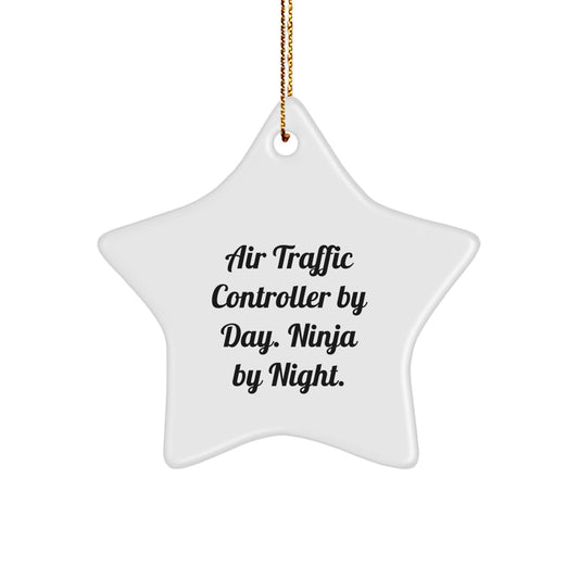 Funny Star Ornament Gift for Air Traffic Controller By Day Ninja By Night Christmas Unique - Image 1