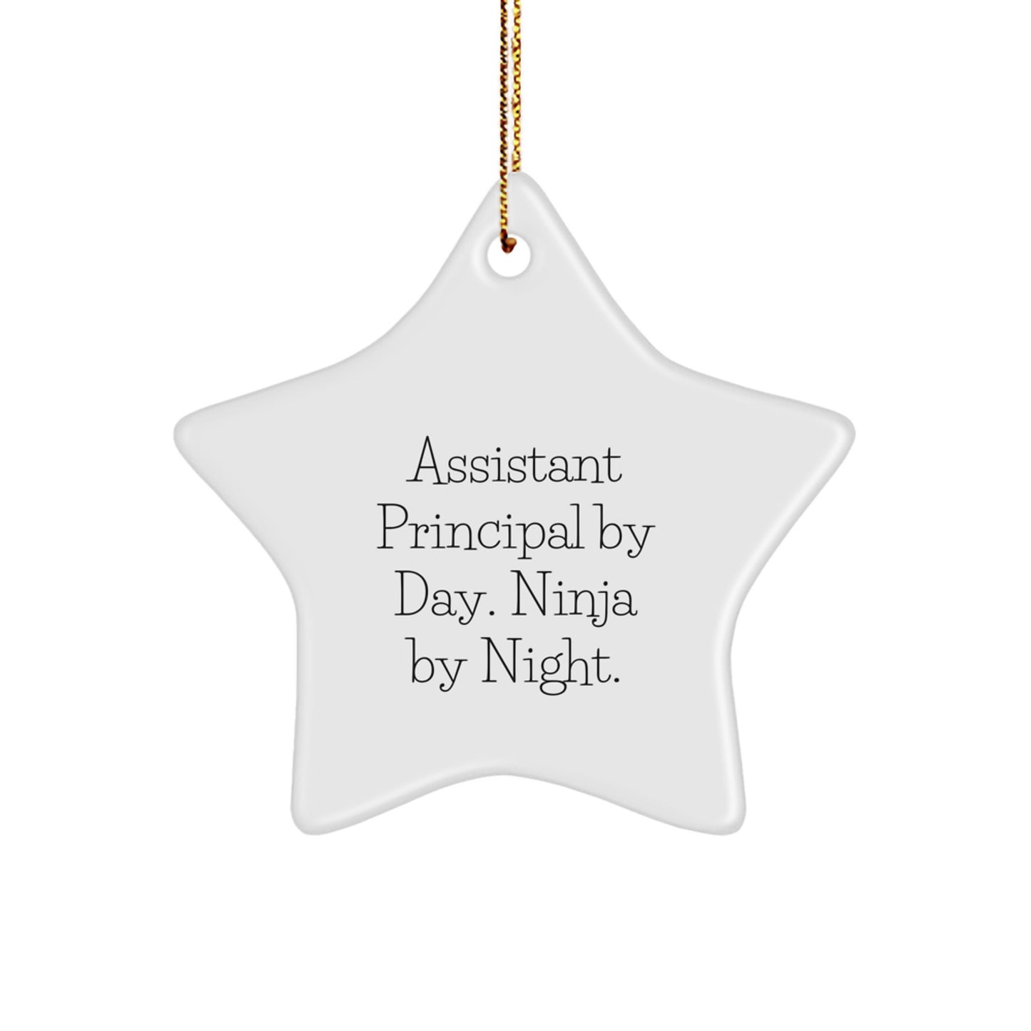 Funny Assistant Principal Gifts by Day, Ninja by Night Star Ornament, Christmas Unique Gifts for Assistant Principals, Men, Women, Friends, Coworkers, and Family - Image 1