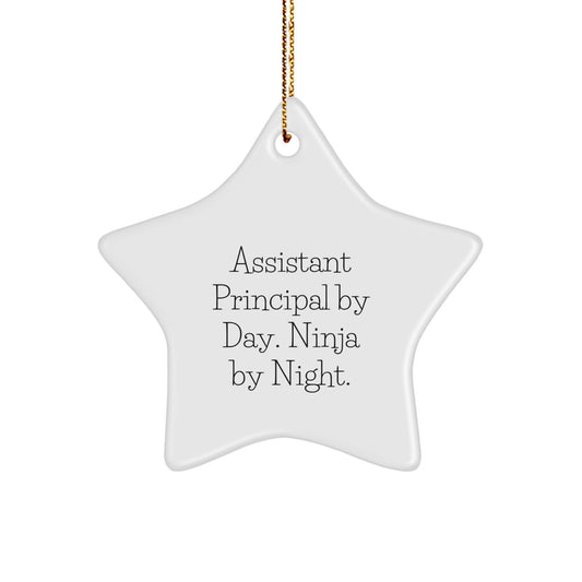 Funny Assistant Principal Gifts by Day, Ninja by Night Star Ornament, Christmas Unique Gifts for Assistant Principals, Men, Women, Friends, Coworkers, and Family - Image 1