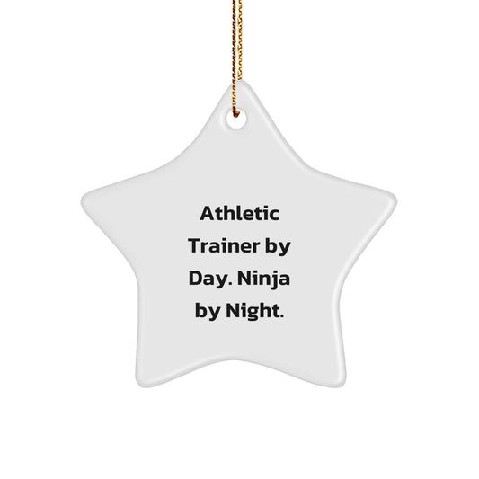 Funny Athletic Trainer Gifts - Cute Star Ornament, Inspirational Quote, Athletic Trainer By Day. Ninja By Night., Gifts for Athletic Trainers, Perfect Christmas Unique Gifts from Friends or Family - Image 1