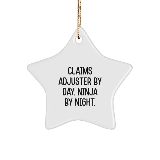 Claims Adjuster Gifts for Men - Funny Star Ornament, Christmas Unique Gifts from Family - Image 1