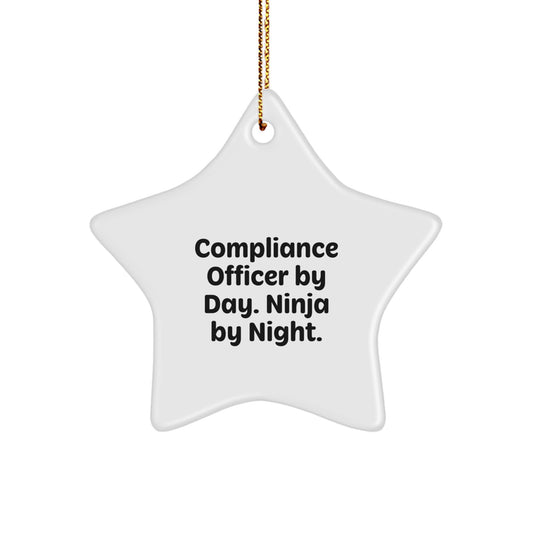 Compliance Officer Gifts from Men, Funny Star Ornament for Compliance Officer Christmas Unique Gifts - Image 1