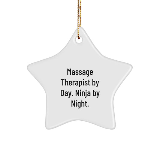 Funny Massage Therapist Star Ornament Gifts from Friends for Christmas, Funny Ninja Gifts for Massage Therapist, Funny Star Ornament Gifts for Christmas - Image 1