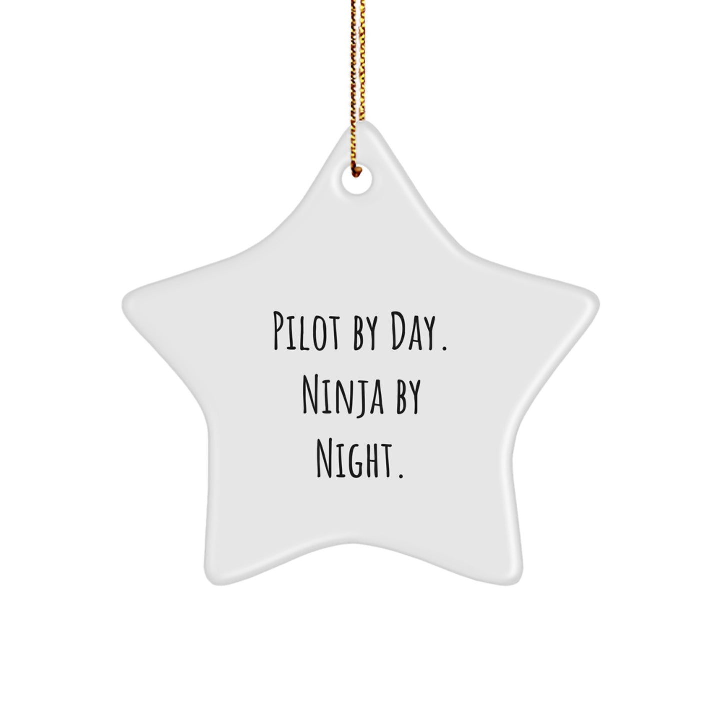 Pilot By Day Ninja By Night Keepsake Christmas Ornament for Him Gift - Image 1