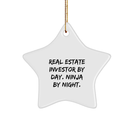 Funny Real Estate Investor Gifts for Men, Star Ornament from Friends, Christmas Unique Decorations - Image 1