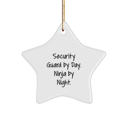 Security Guard Gifts from Men - Funny Star Ornament for Security Guard By Day Ninja By Night. Christmas Unique Gifts - Image 1