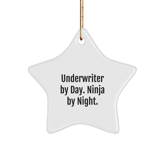Underwriter Ninja Gifts for Men Funny Star Ornament, Gifts from Friends for Underwriter Christmas Unique Ornaments - Image 1