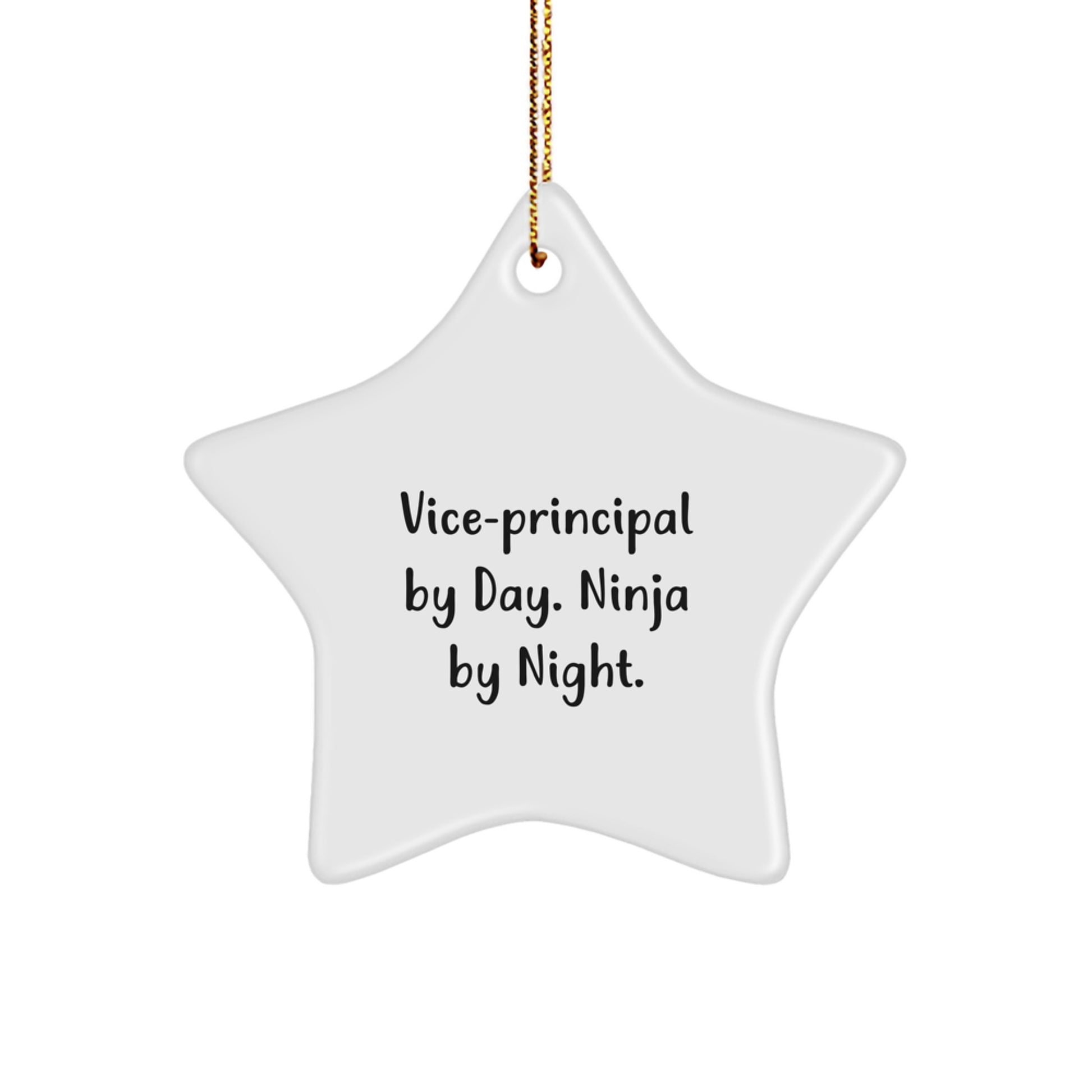 Unique Vice-principal Gifts, Funny Star Ornaments, Vice-principal By Day. Ninja By Night., Christmas Decorations from Friends, Funny Vice-principal Office Decor - Image 1