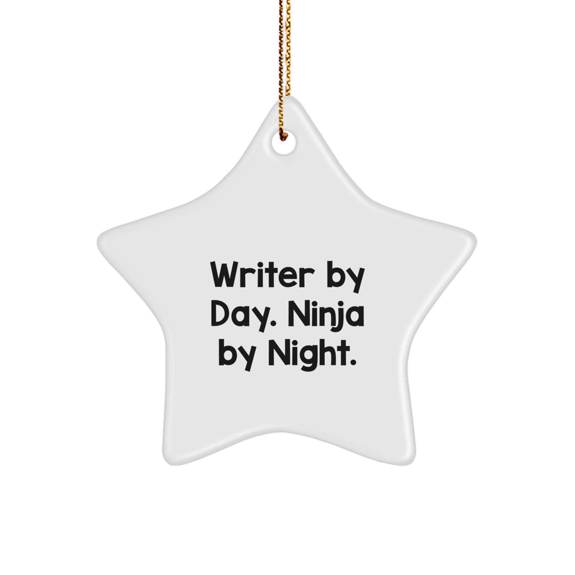 Cute Writer Christmas Star Ornament Gifts from Men to Writer Friends - Image 1
