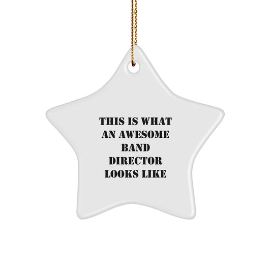 Funny Christmas Unique Gifts from Men - Inspirational Band Director Star Ornament - This Is What An Awesome Band Director Looks Like - Gift for Band Director - Image 1