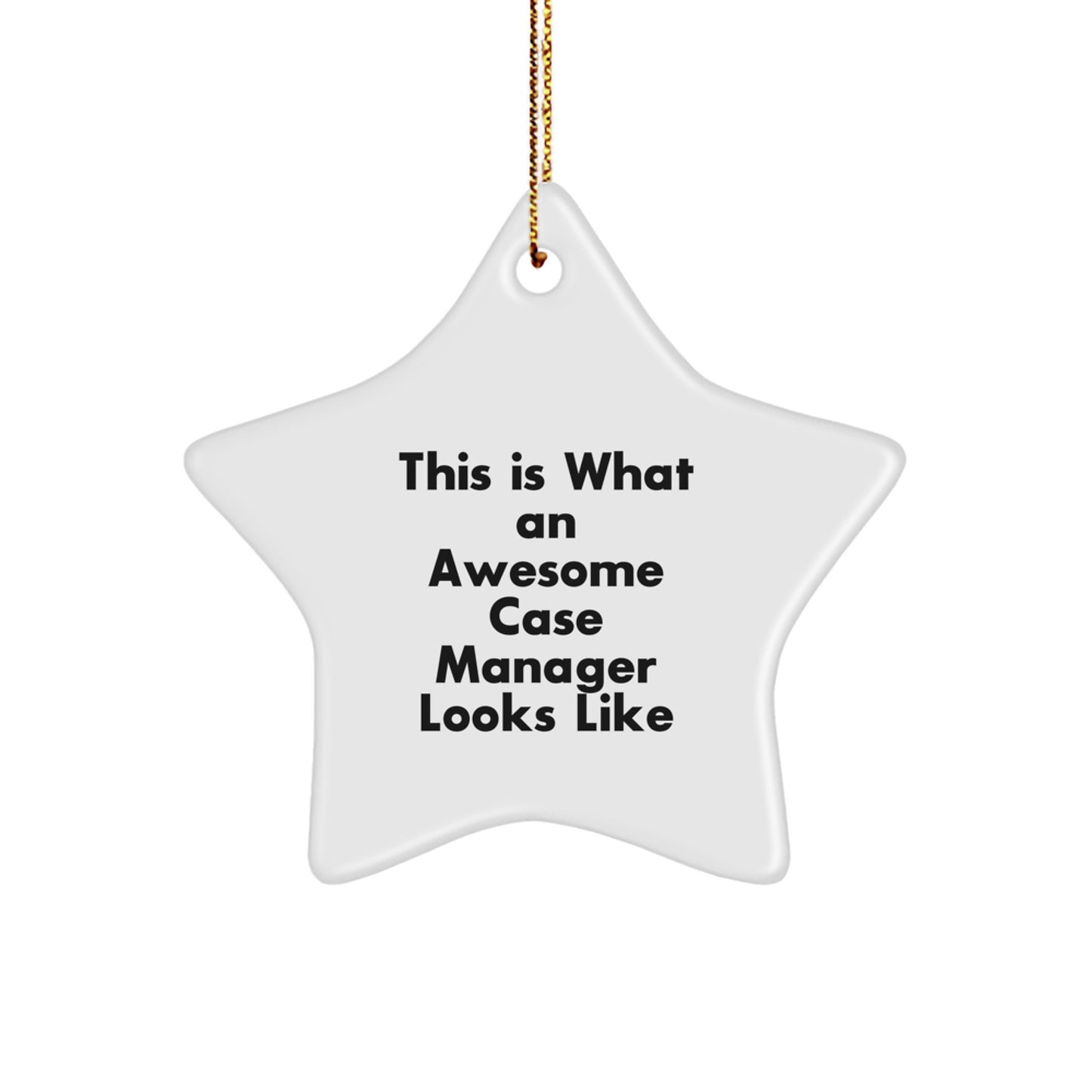 Funny Case Manager Gifts from Friends, Christmas Unique Star Ornament, This Is What An Awesome Case Manager Looks Like Quote for Case Manager, Star Ornament Decoration - Image 1