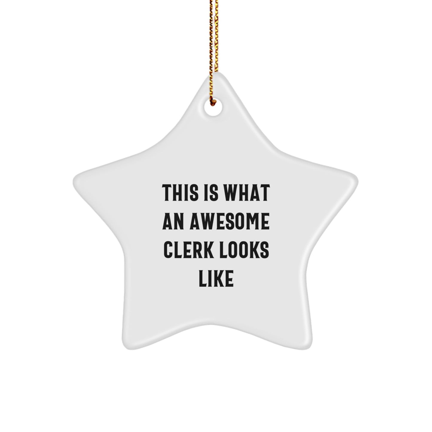 Clerk Star Ornament for a Colleague Companion Awesome Christmas Unique Gift - Image 1