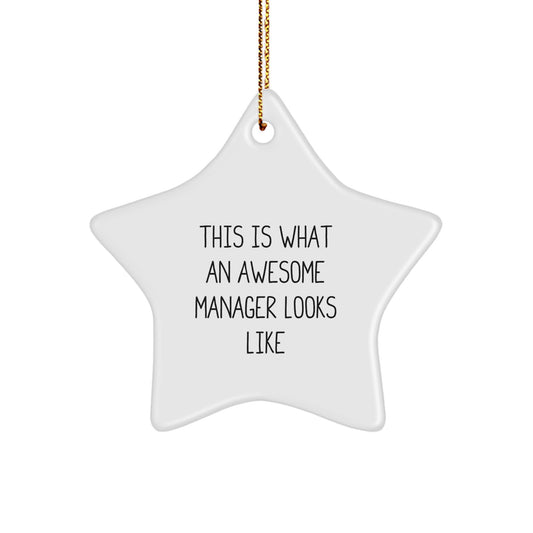 Leadership sparkle with Manager Star Christmas Ornament Gift for Happy Kids - Image 1