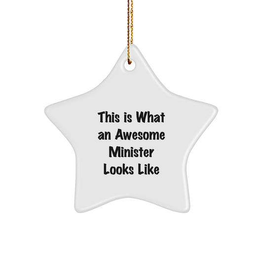 Christmas Unique Gift Surprise for Teens White Star Minister Ornament - Image 1