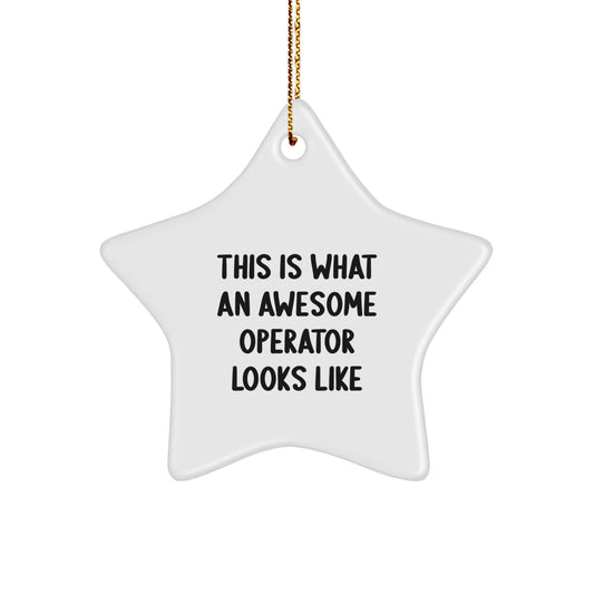 Funny Operator Star Ornament, This Is What An Awesome Operator Looks Like, Gifts for Operator, Gifts from Friends, Christmas Unique Ornaments - Image 1