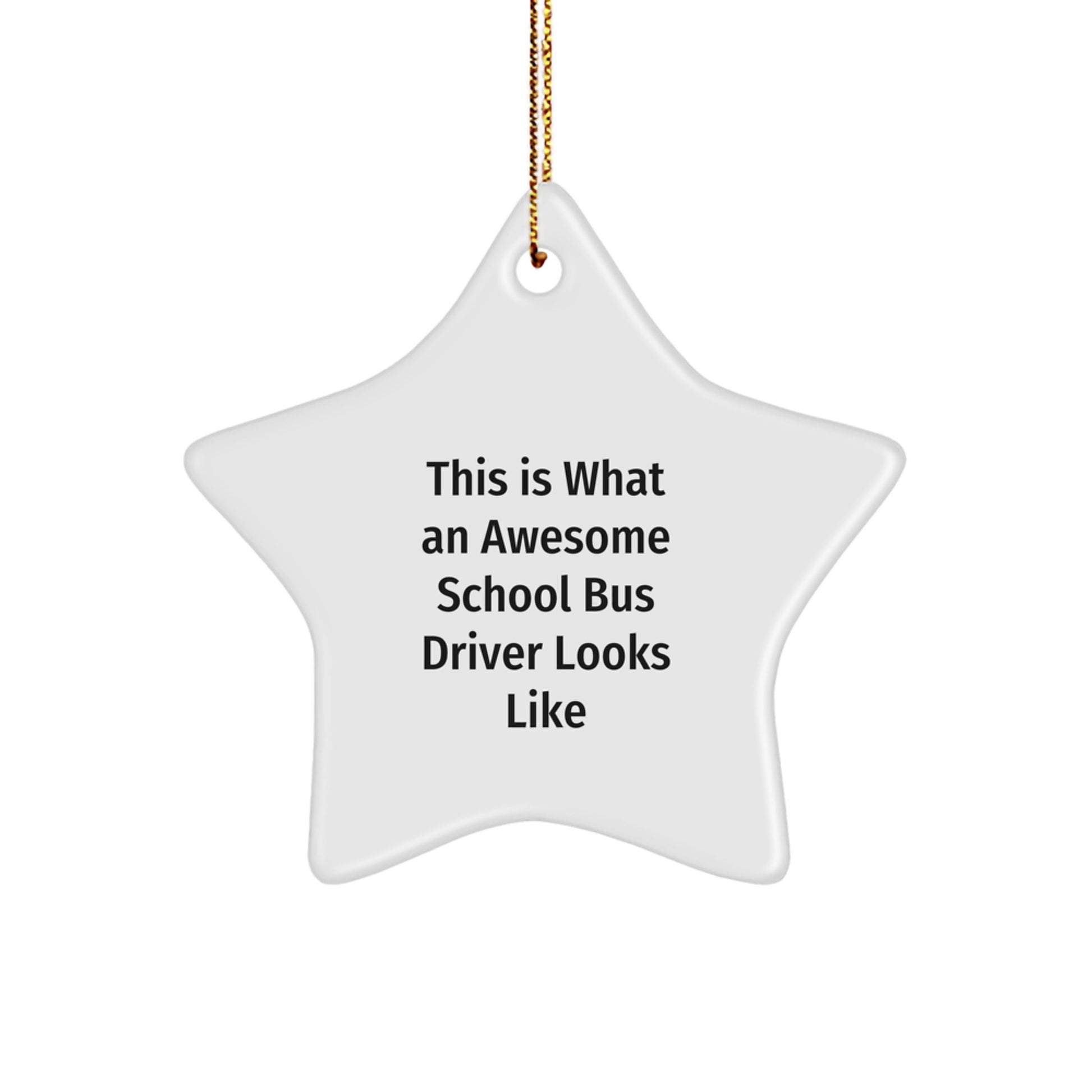 Funny School Bus Driver Christmas Star Ornament Gifts from Friends for Awesome Drivers - Image 1