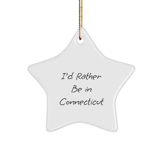 Connecticut Star Ornament Keepsake for Him Holiday Christmas Gift - Image 1