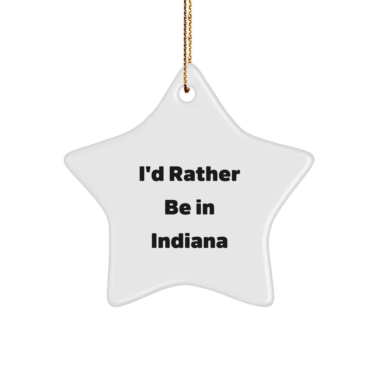 Indiana White Star Ornament for Coworkers Idea Christmas Gift - Image 1